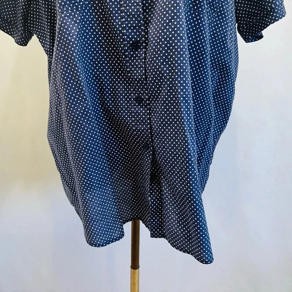 ONLY NECESSITIES Women Short Sleeve Button Down Polka-Dots Blue Shirt Size 1X - Picture 4 of 13